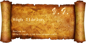 Végh Ilárion névjegykártya